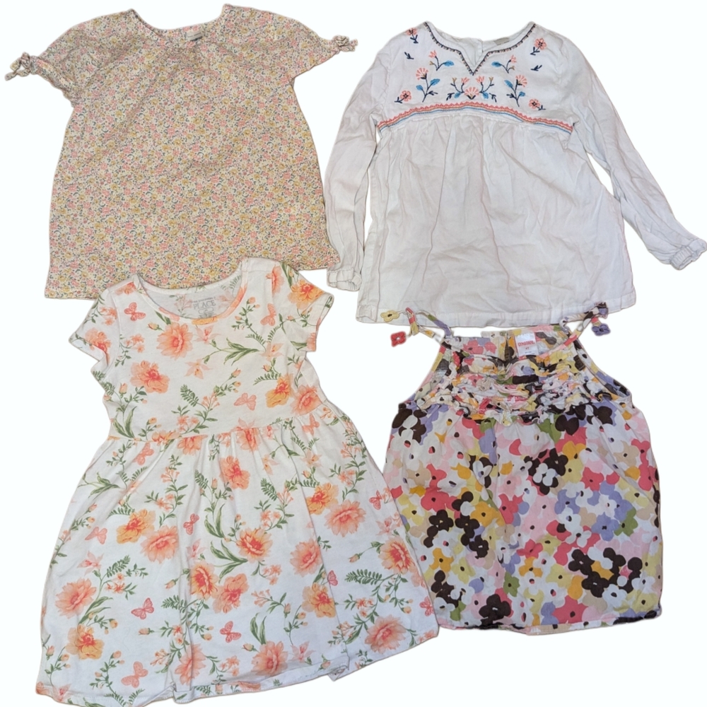 -4T, lot of floral tops & Dress